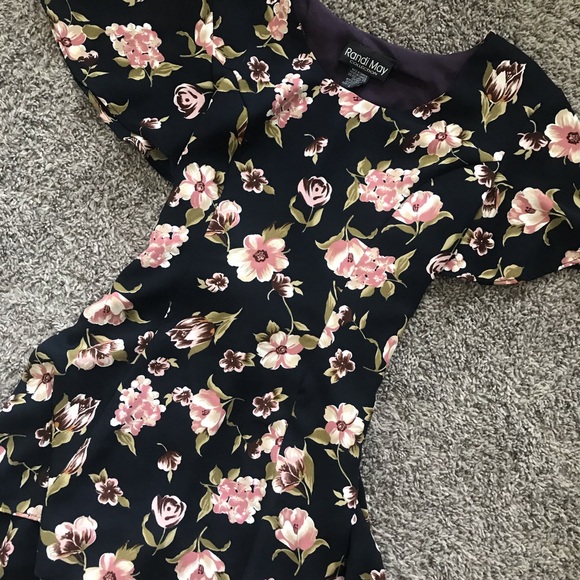 Randi May Vintage Floral Dress Tiered Layered Ruffle Short Sleeve Tie Waist 4 - Picture 9 of 12